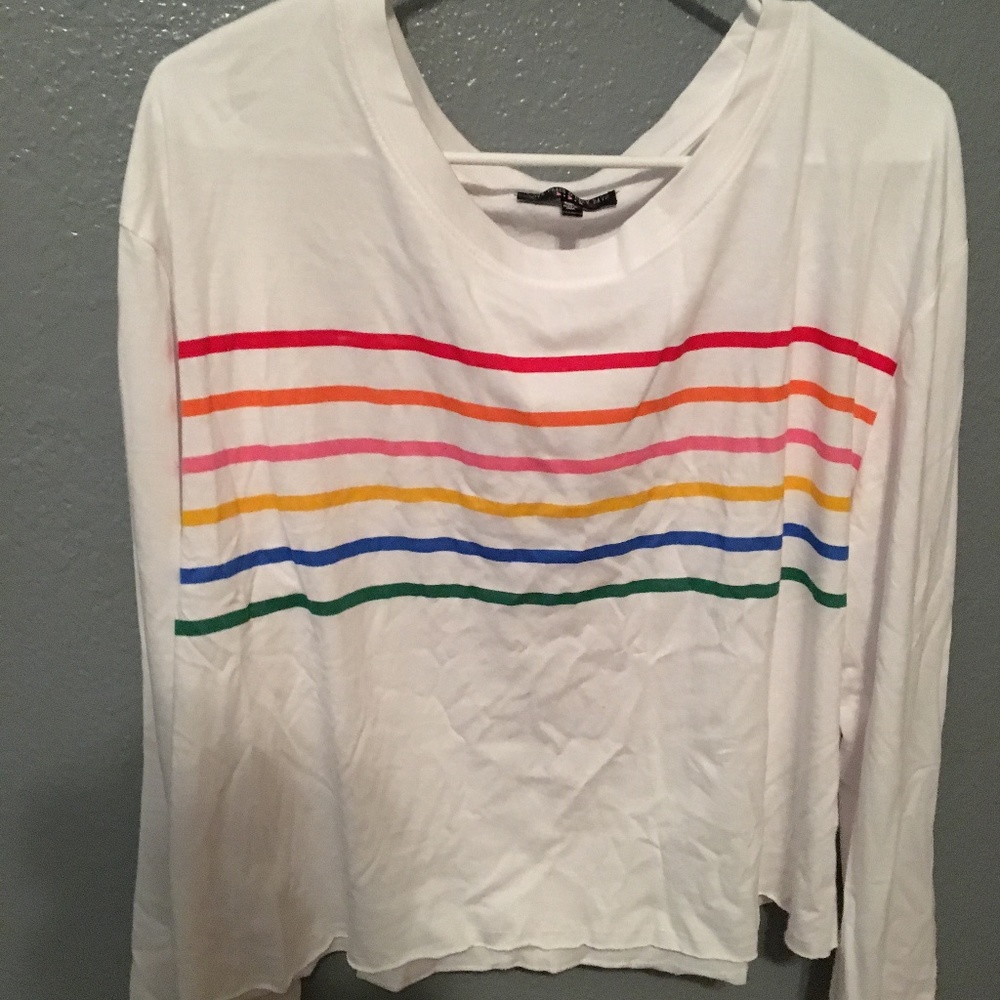 Women's Long Sleeve easy Rainbow T-Shirt